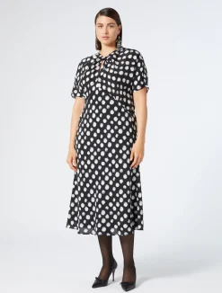 Fashion Marina Rinaldi Silk crêpe de Chine dress BLACK