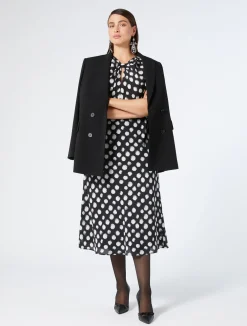 Fashion Marina Rinaldi Silk crêpe de Chine dress BLACK