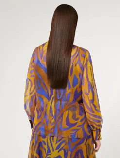 Sale Marina Rinaldi Silk georgette blouse GOLD