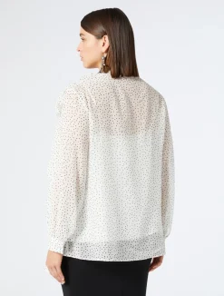 Fashion Marina Rinaldi Silk georgette blouse WHITE