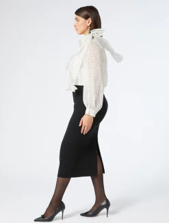 Fashion Marina Rinaldi Silk georgette blouse WHITE