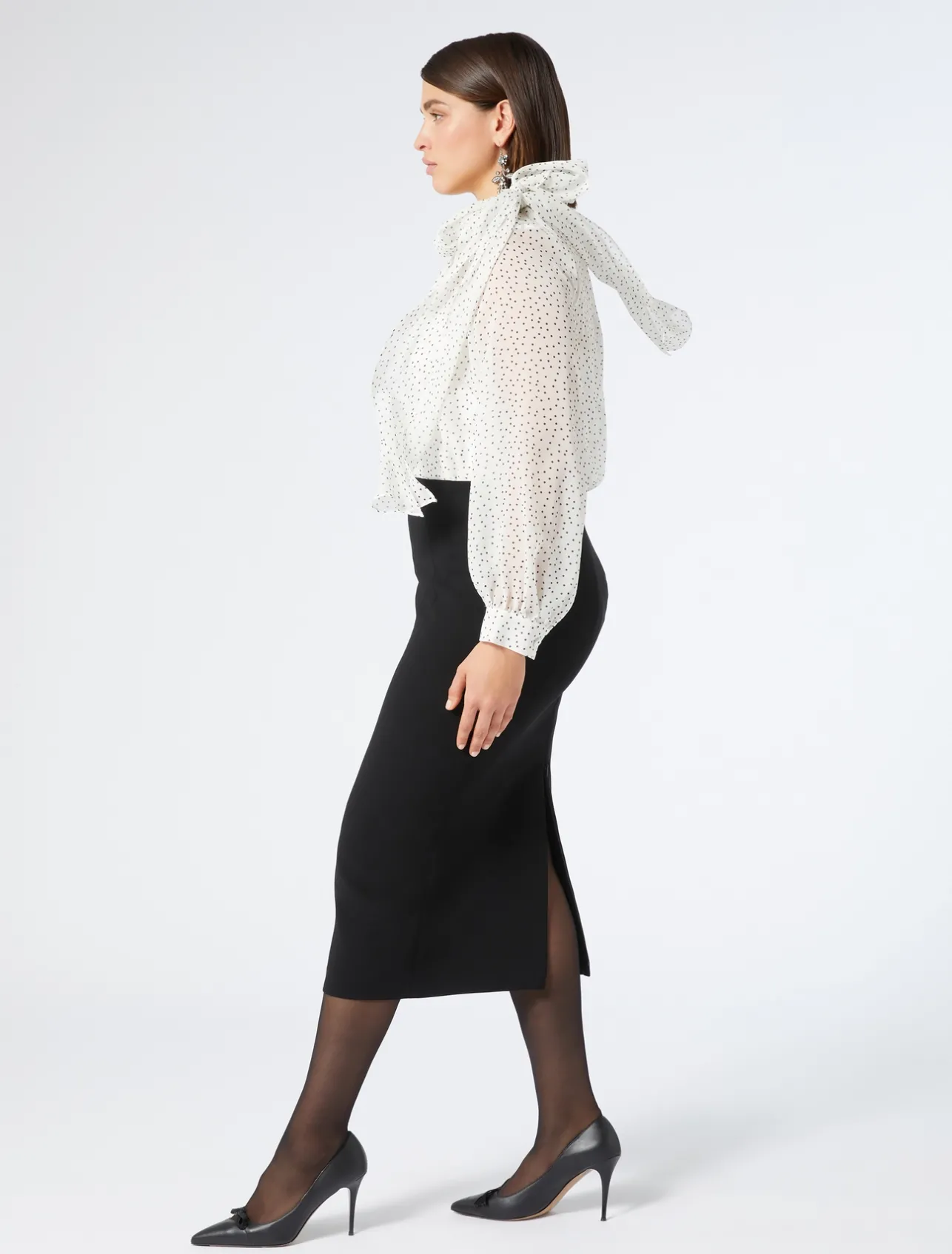Fashion Marina Rinaldi Silk georgette blouse WHITE