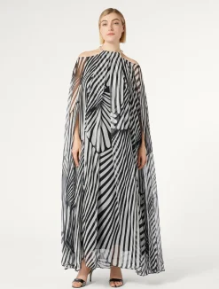Sale Marina Rinaldi Silk georgette dress BLACK