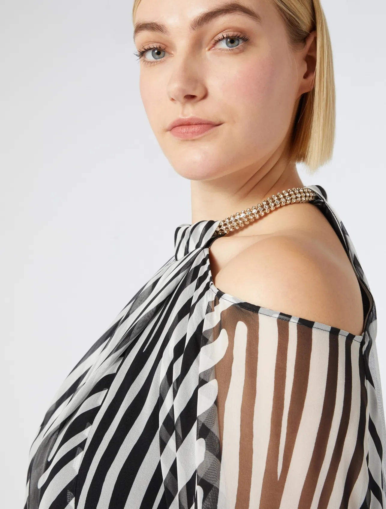 Sale Marina Rinaldi Silk georgette dress BLACK