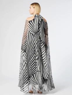 Sale Marina Rinaldi Silk georgette dress BLACK