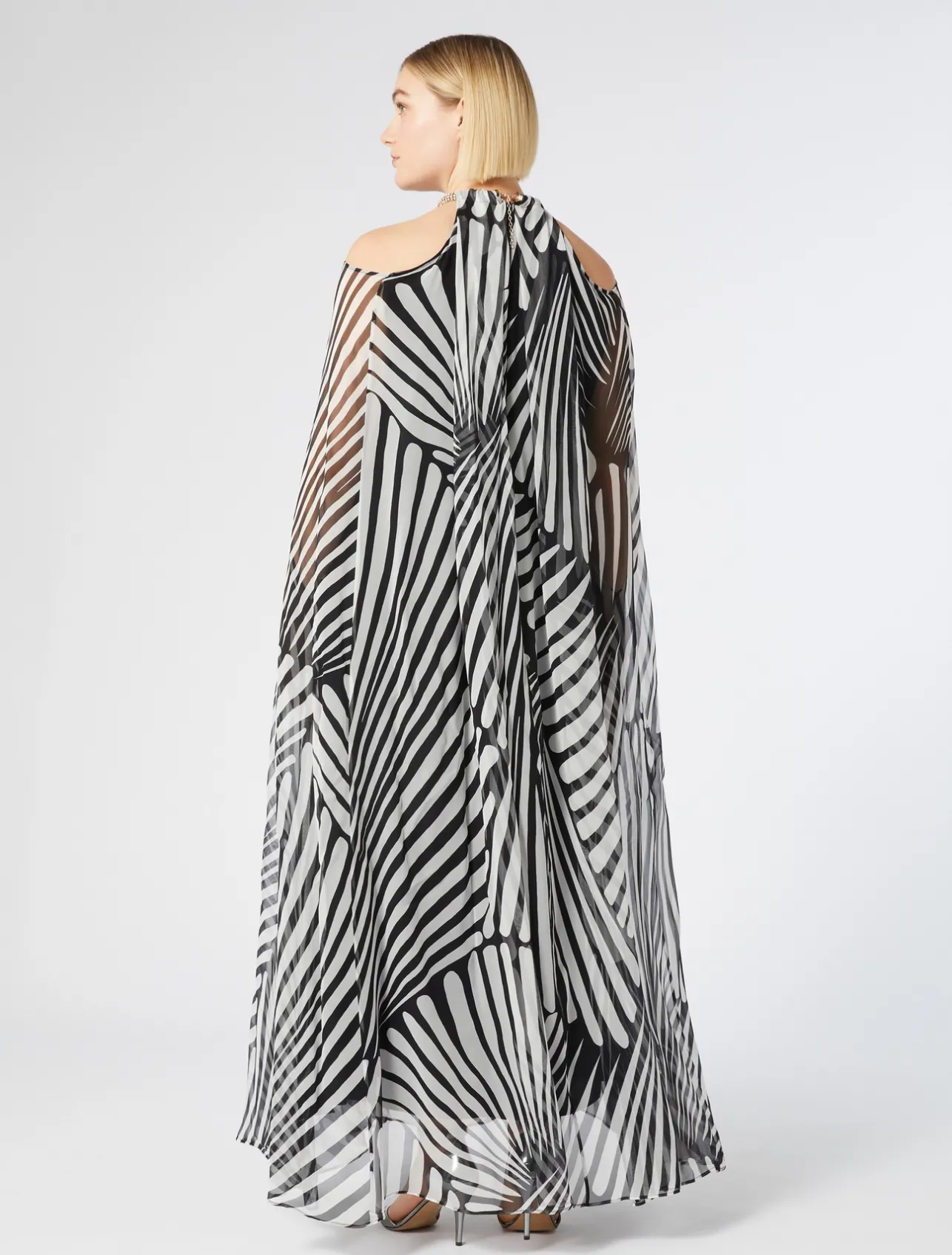 Sale Marina Rinaldi Silk georgette dress BLACK