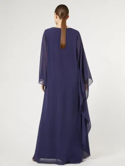 Outlet Marina Rinaldi Silk georgette dress ULTRAMARINE
