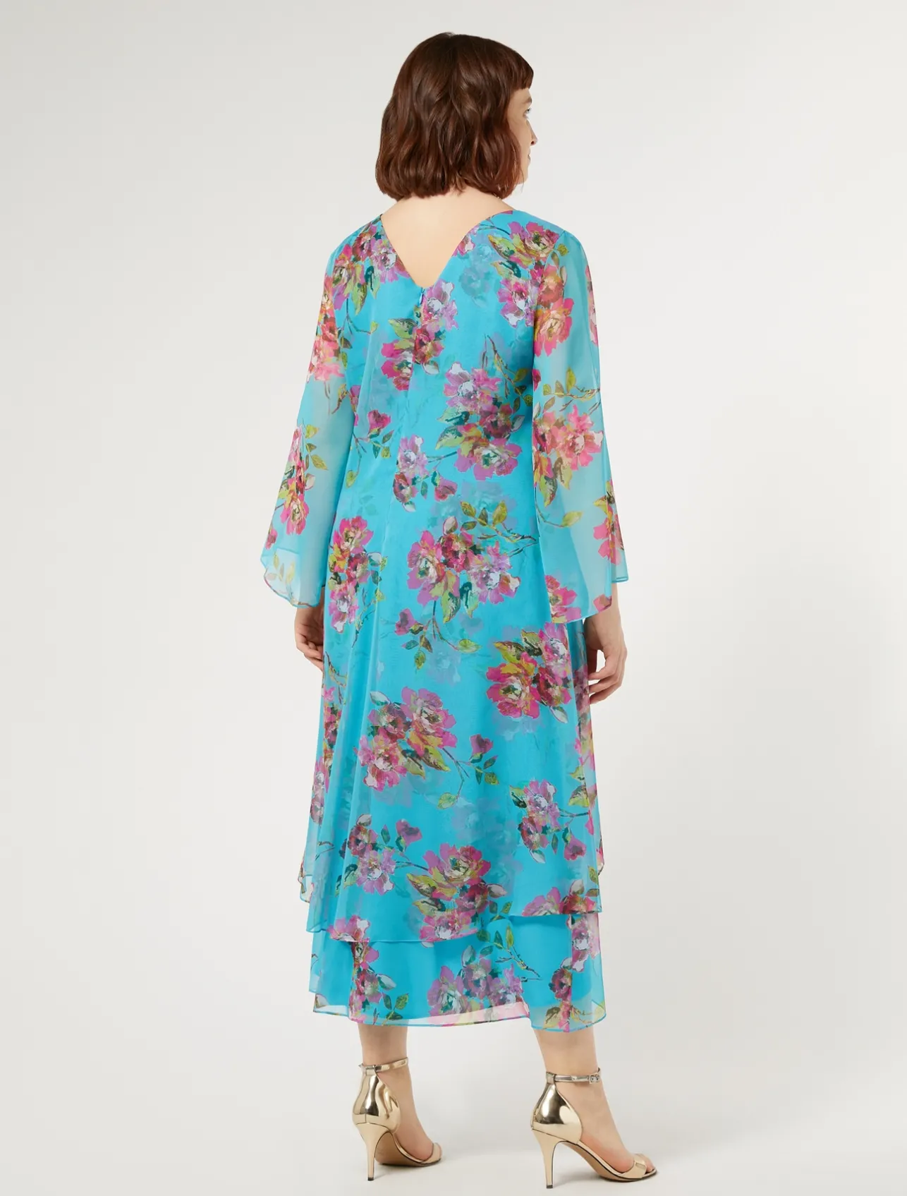 Hot Marina Rinaldi Silk georgette dress TURQUOISE