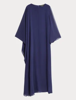 Outlet Marina Rinaldi Silk georgette dress ULTRAMARINE