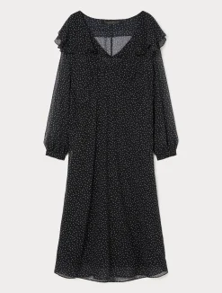 Online Marina Rinaldi Silk georgette dress BLACK