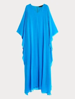 Online Marina Rinaldi Silk georgette dress CORNFLOWERBLUE