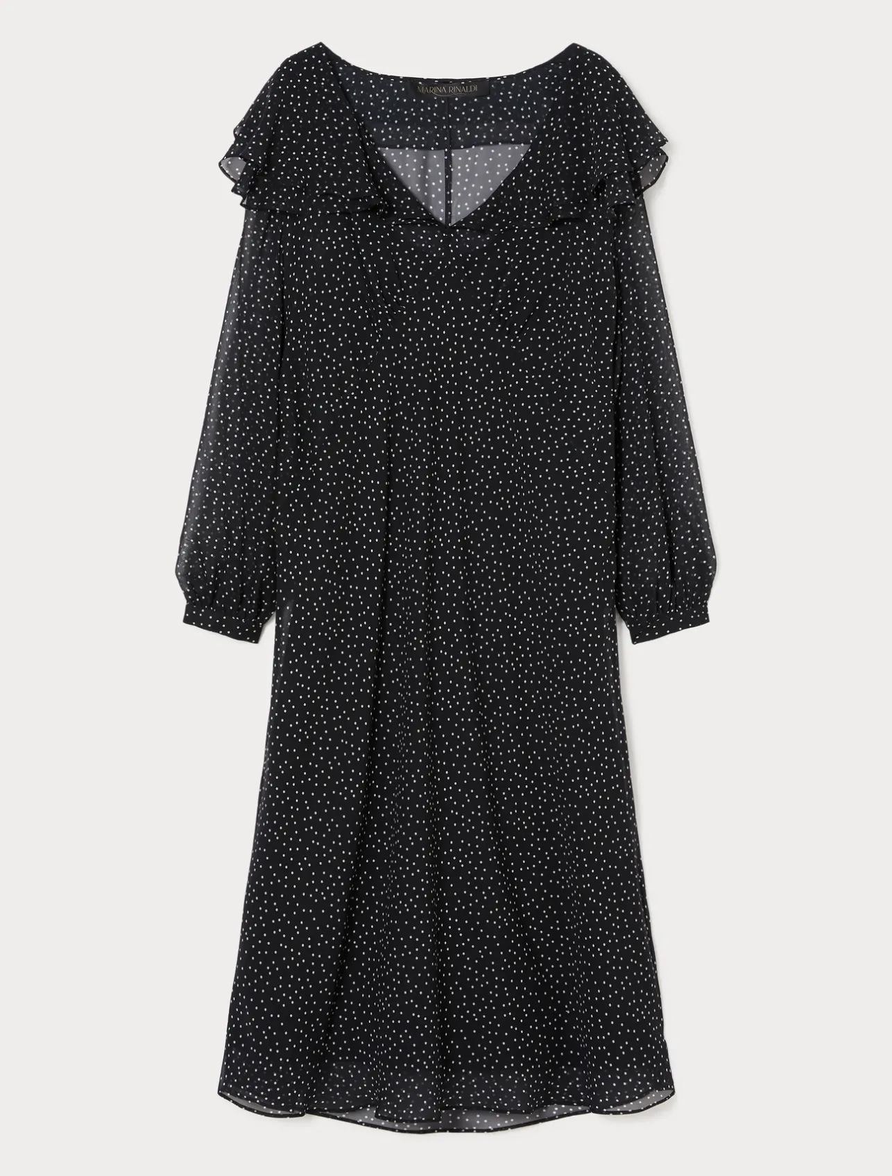 Online Marina Rinaldi Silk georgette dress BLACK