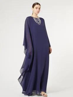 Outlet Marina Rinaldi Silk georgette dress ULTRAMARINE