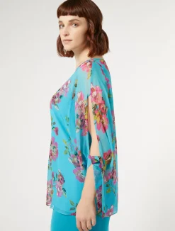 Hot Marina Rinaldi Silk georgette tunic TURQUOISE