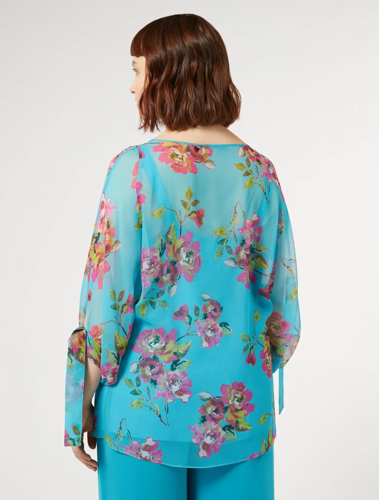 Hot Marina Rinaldi Silk georgette tunic TURQUOISE