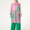 Outlet Marina Rinaldi Silk organza duster coat PINK