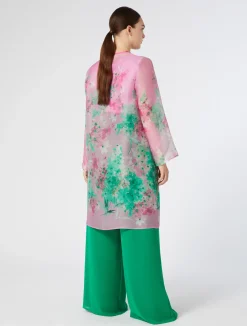 Outlet Marina Rinaldi Silk organza duster coat PINK