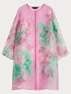 Outlet Marina Rinaldi Silk organza duster coat PINK