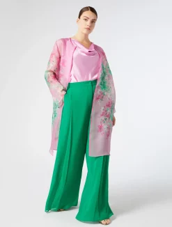 Outlet Marina Rinaldi Silk organza duster coat PINK