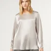Best Marina Rinaldi Silk satin blouse LIGHTGREY