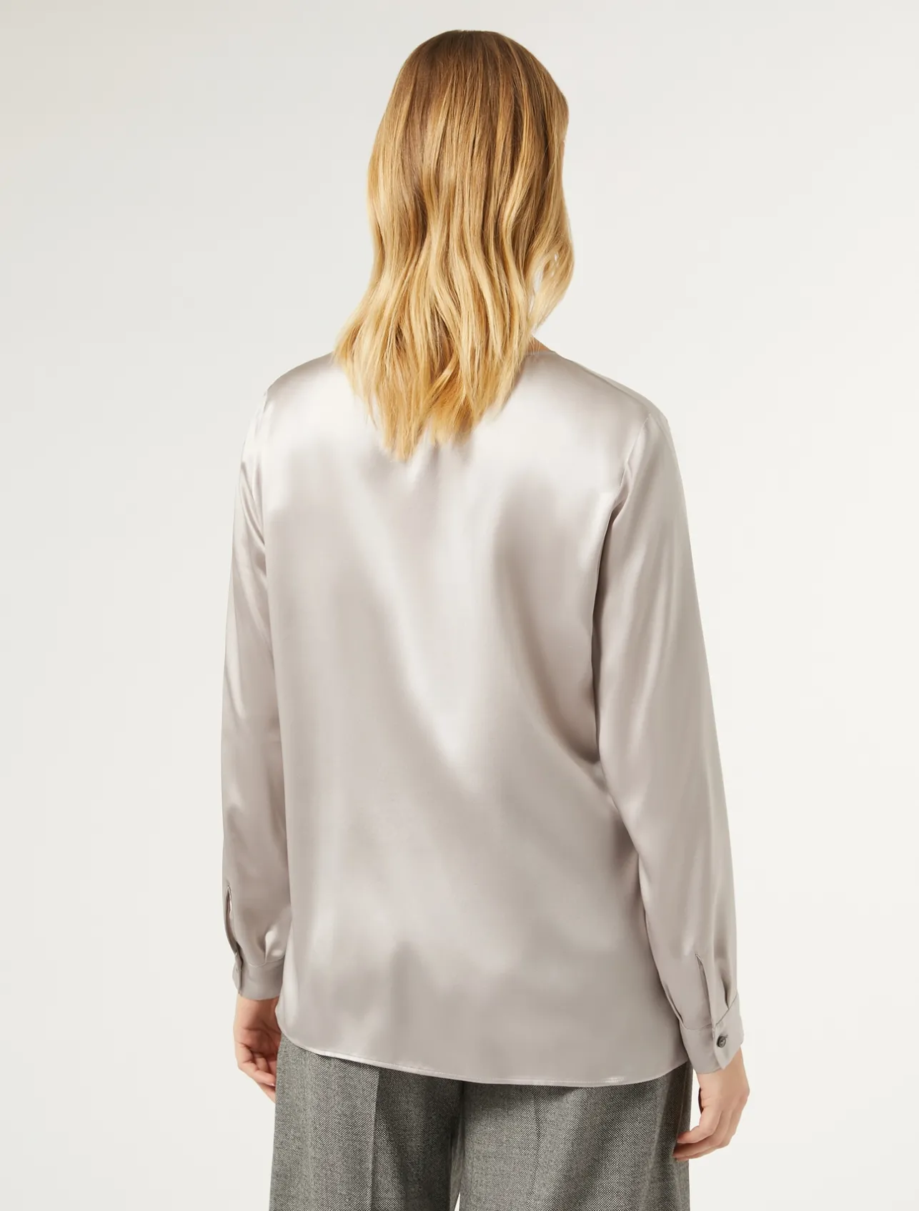 Best Marina Rinaldi Silk satin blouse LIGHTGREY