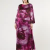 Sale Marina Rinaldi Silk satin oversized dress BORDEAUX