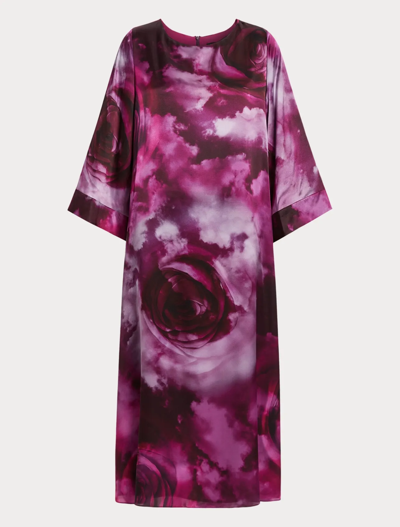 Sale Marina Rinaldi Silk satin oversized dress BORDEAUX