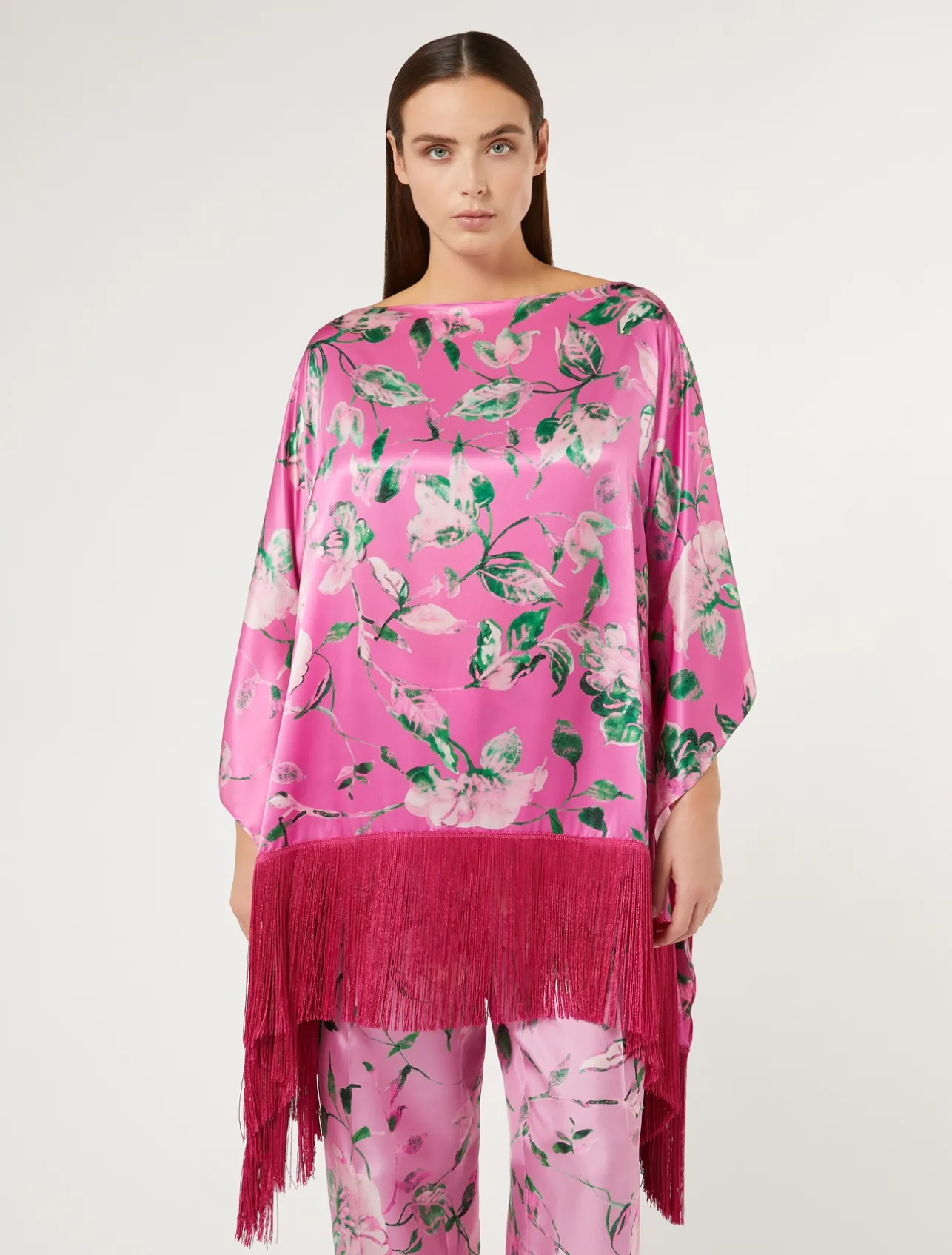 Discount Marina Rinaldi Silk satin poncho PINK