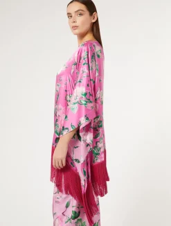 Discount Marina Rinaldi Silk satin poncho PINK