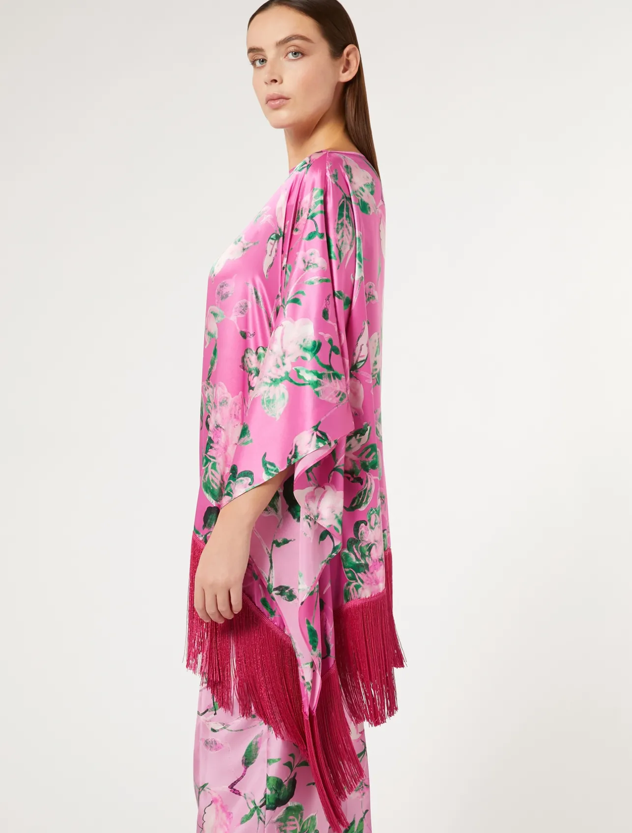Discount Marina Rinaldi Silk satin poncho PINK