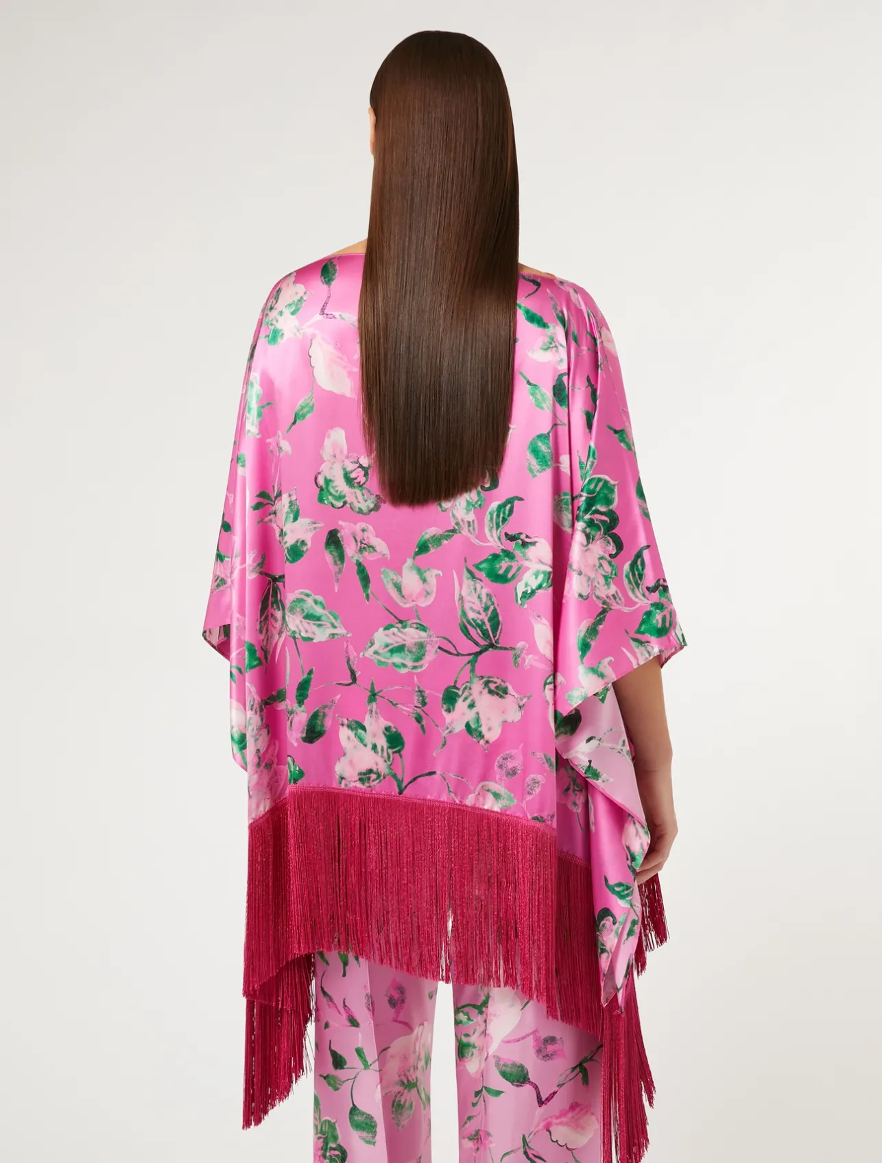 Discount Marina Rinaldi Silk satin poncho PINK