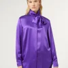 Online Marina Rinaldi Silk satin shirt PURPLE