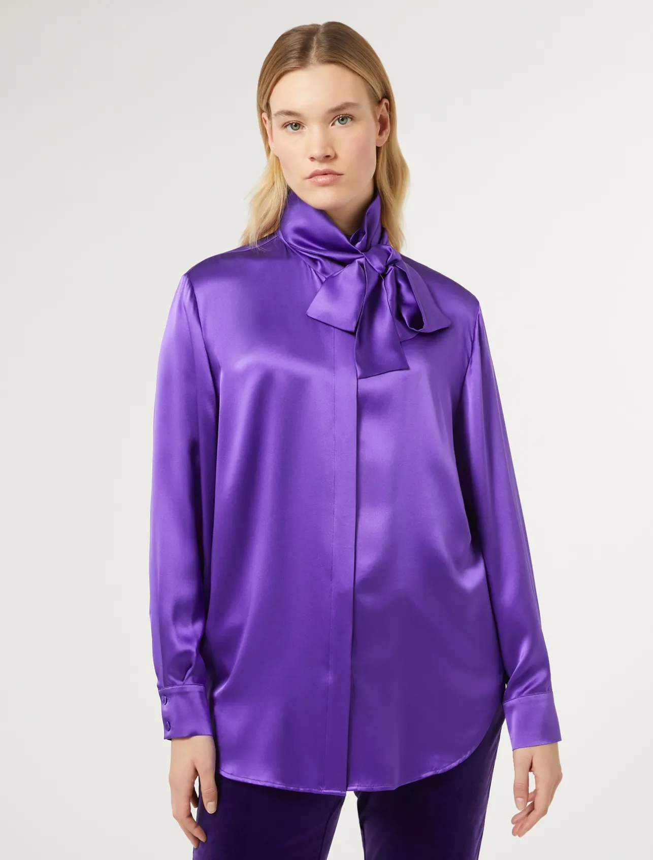 Online Marina Rinaldi Silk satin shirt PURPLE