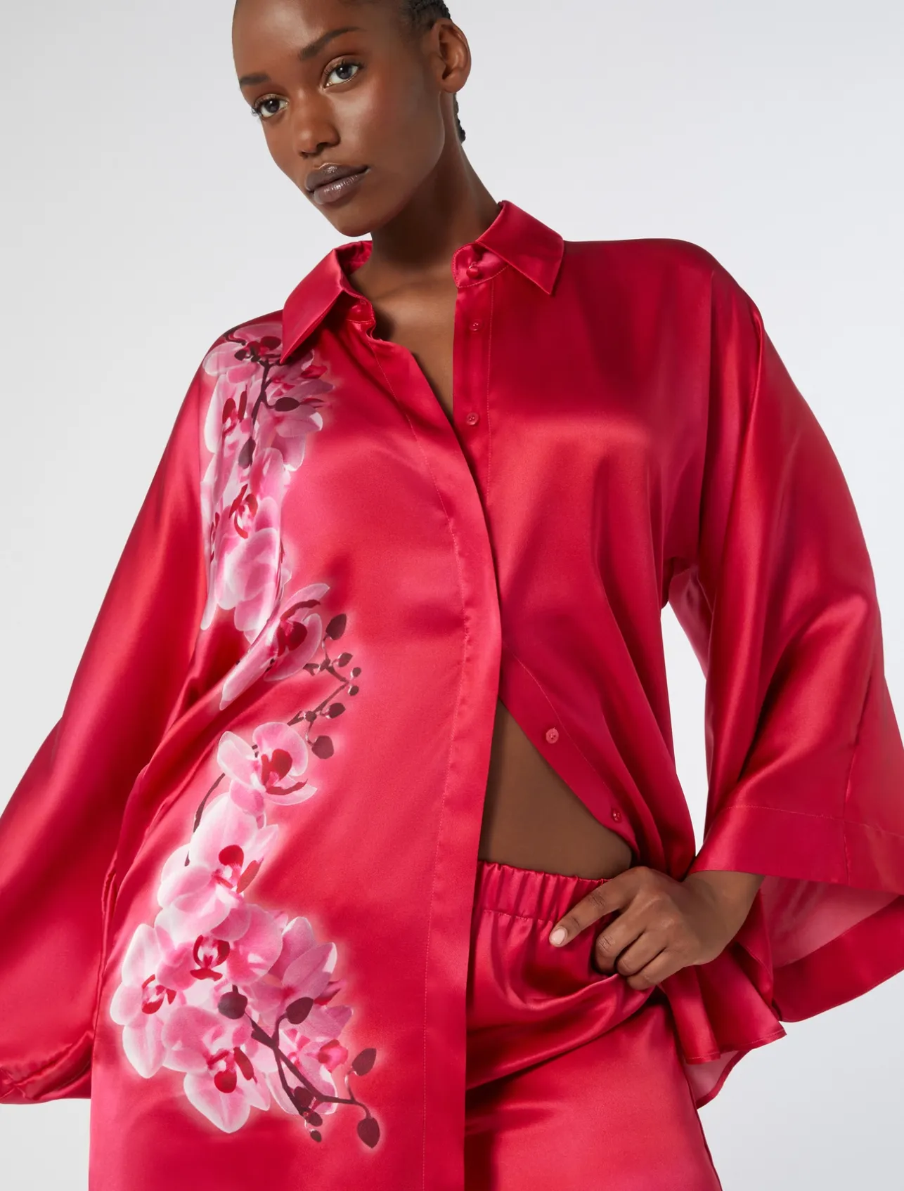 New Marina Rinaldi Silk satin shirt FUCHSIA