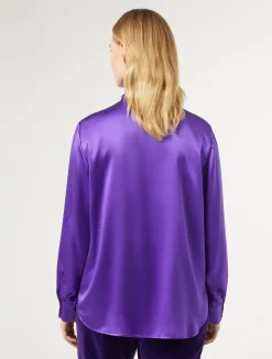 Online Marina Rinaldi Silk satin shirt PURPLE