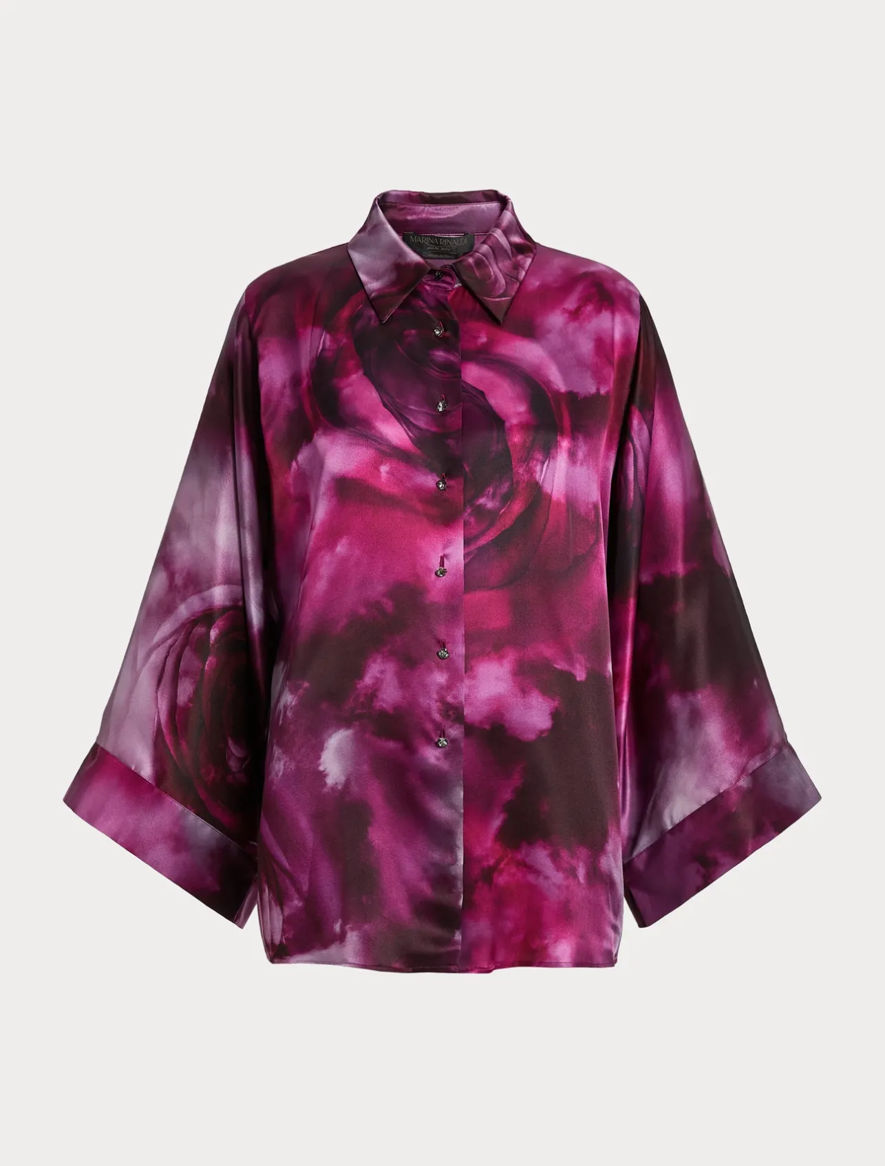 Outlet Marina Rinaldi Silk satin shirt BORDEAUX