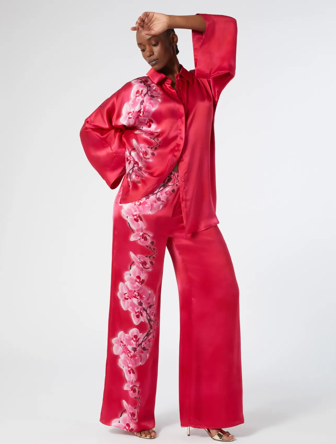 New Marina Rinaldi Silk satin shirt FUCHSIA