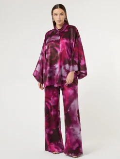 Outlet Marina Rinaldi Silk satin shirt BORDEAUX
