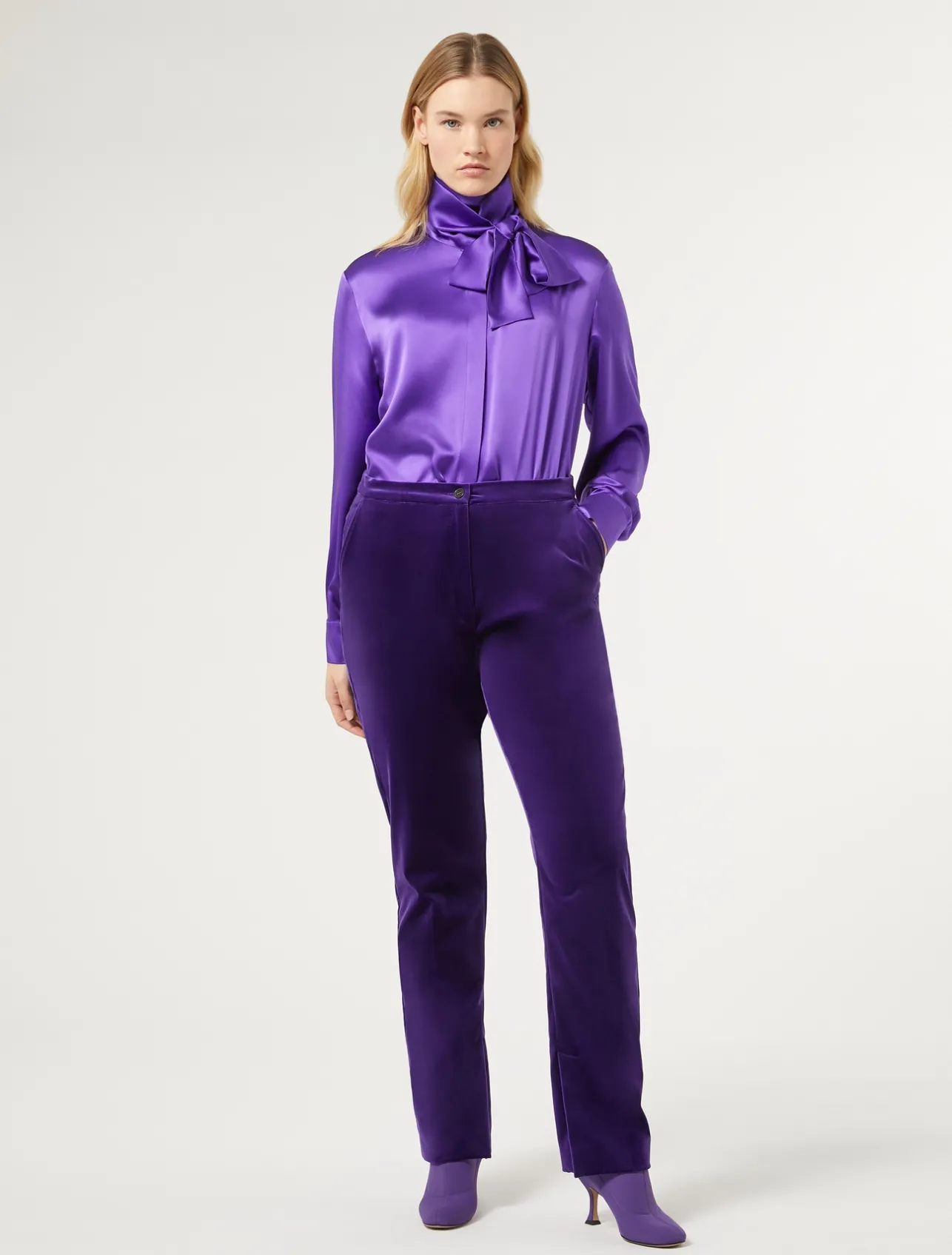 Online Marina Rinaldi Silk satin shirt PURPLE