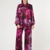 Outlet Marina Rinaldi Silk satin trousers BORDEAUX