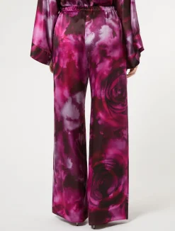 Outlet Marina Rinaldi Silk satin trousers BORDEAUX