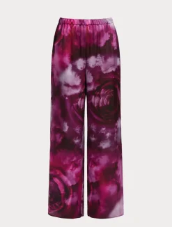 Outlet Marina Rinaldi Silk satin trousers BORDEAUX