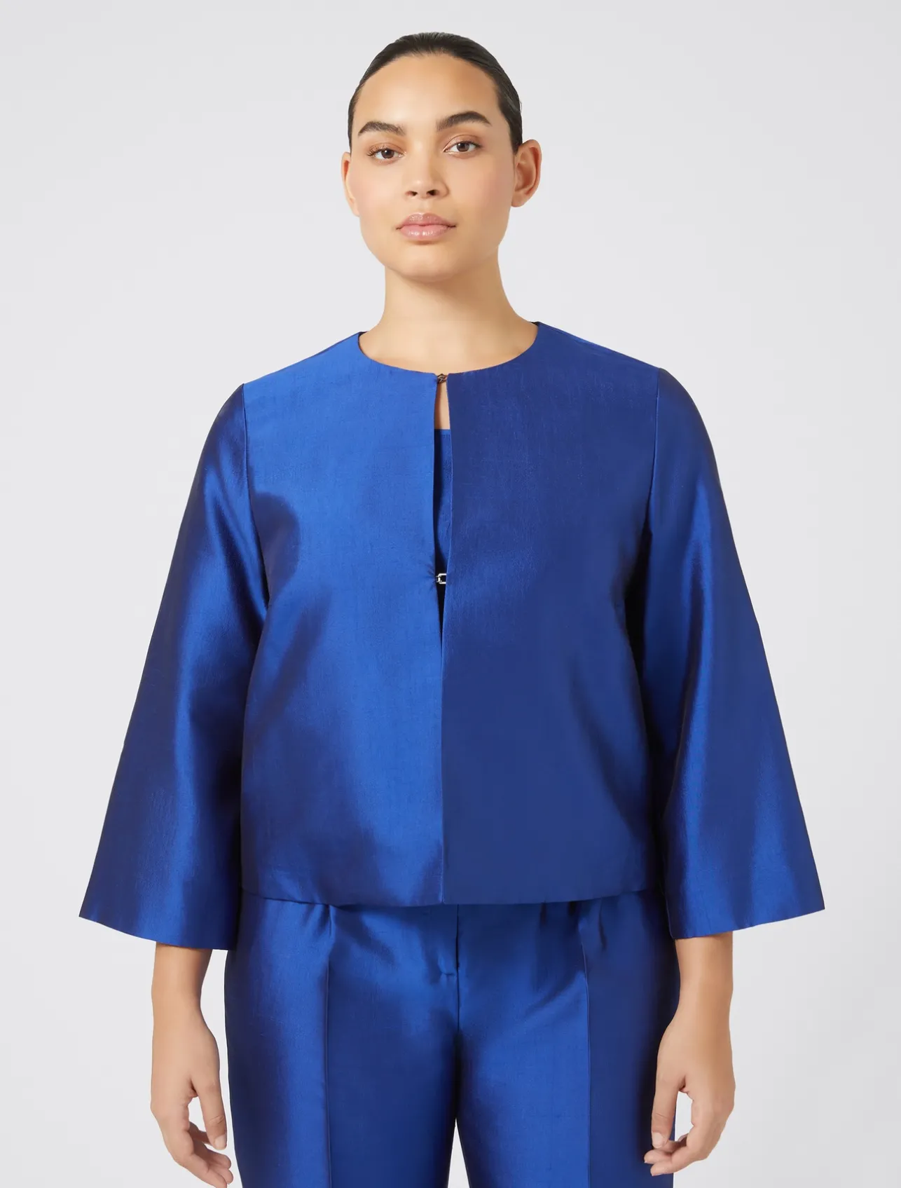 New Marina Rinaldi Silk shantung tunic PURPLE