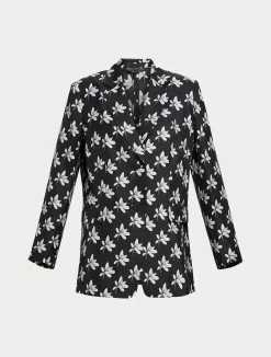 Best Marina Rinaldi Silk twill blazer jacket BLACK