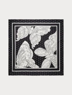 Online Marina Rinaldi Silk twill foulard BLACK