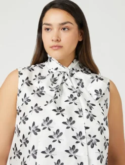 Fashion Marina Rinaldi Silk twill shirt WHITE