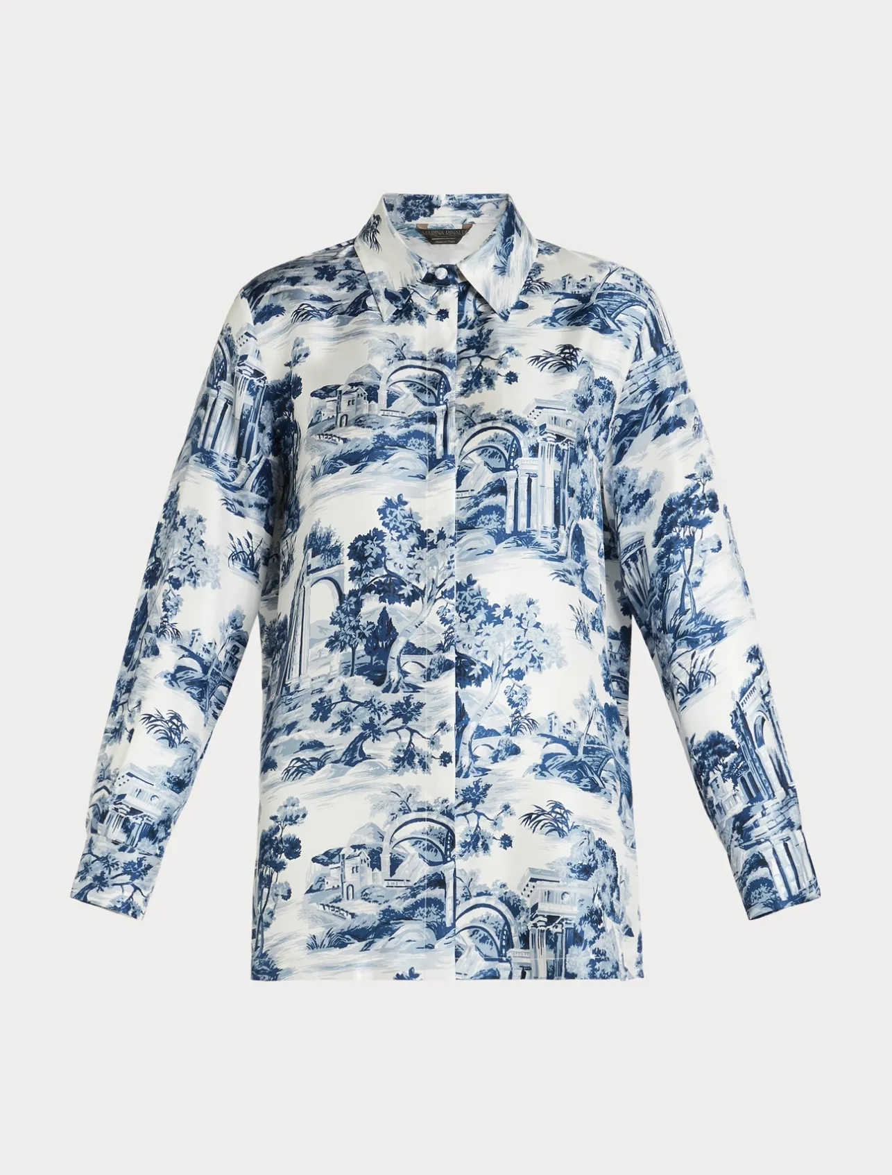 Hot Marina Rinaldi Silk twill shirt WHITEBLUE