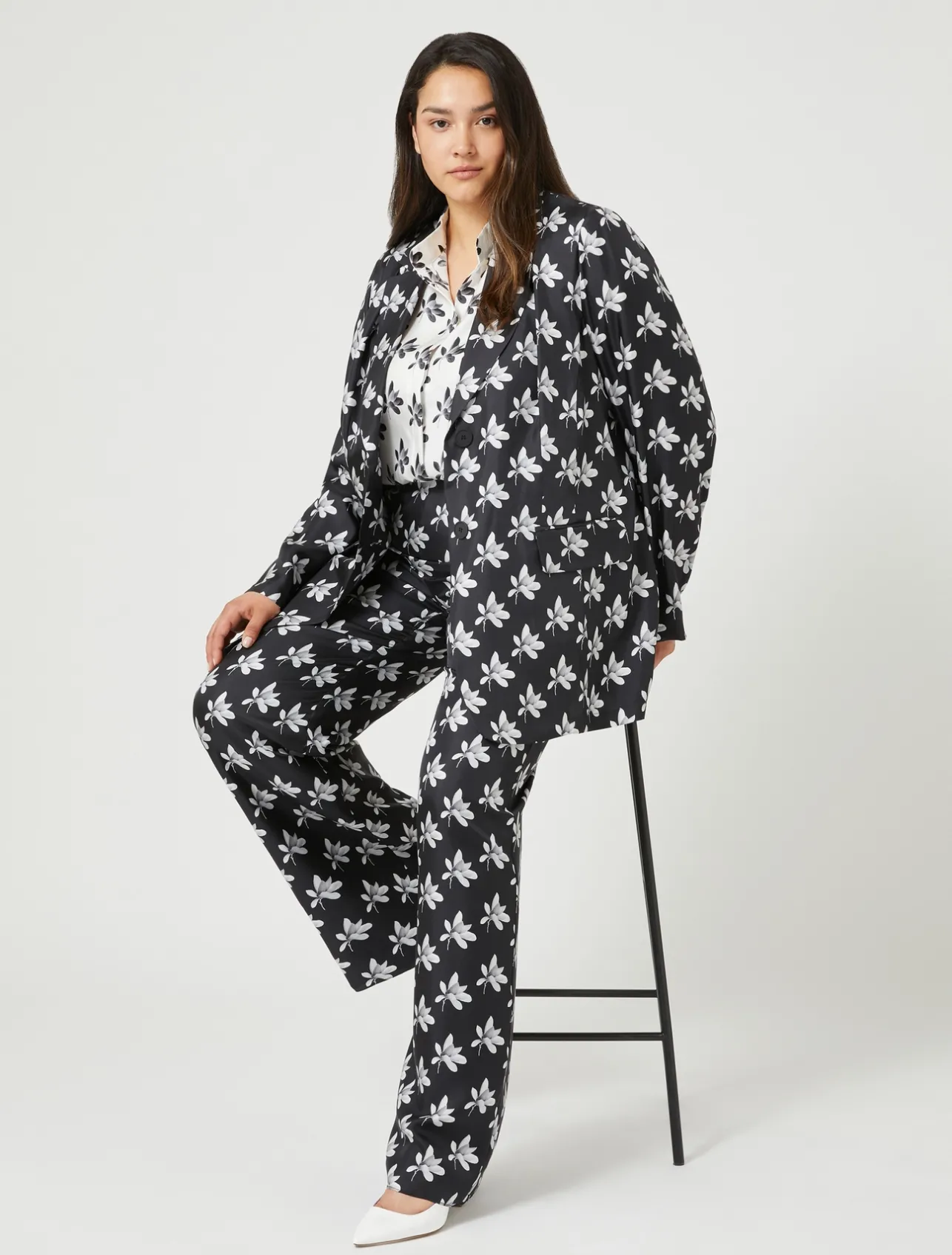 Fashion Marina Rinaldi Silk twill shirt WHITE