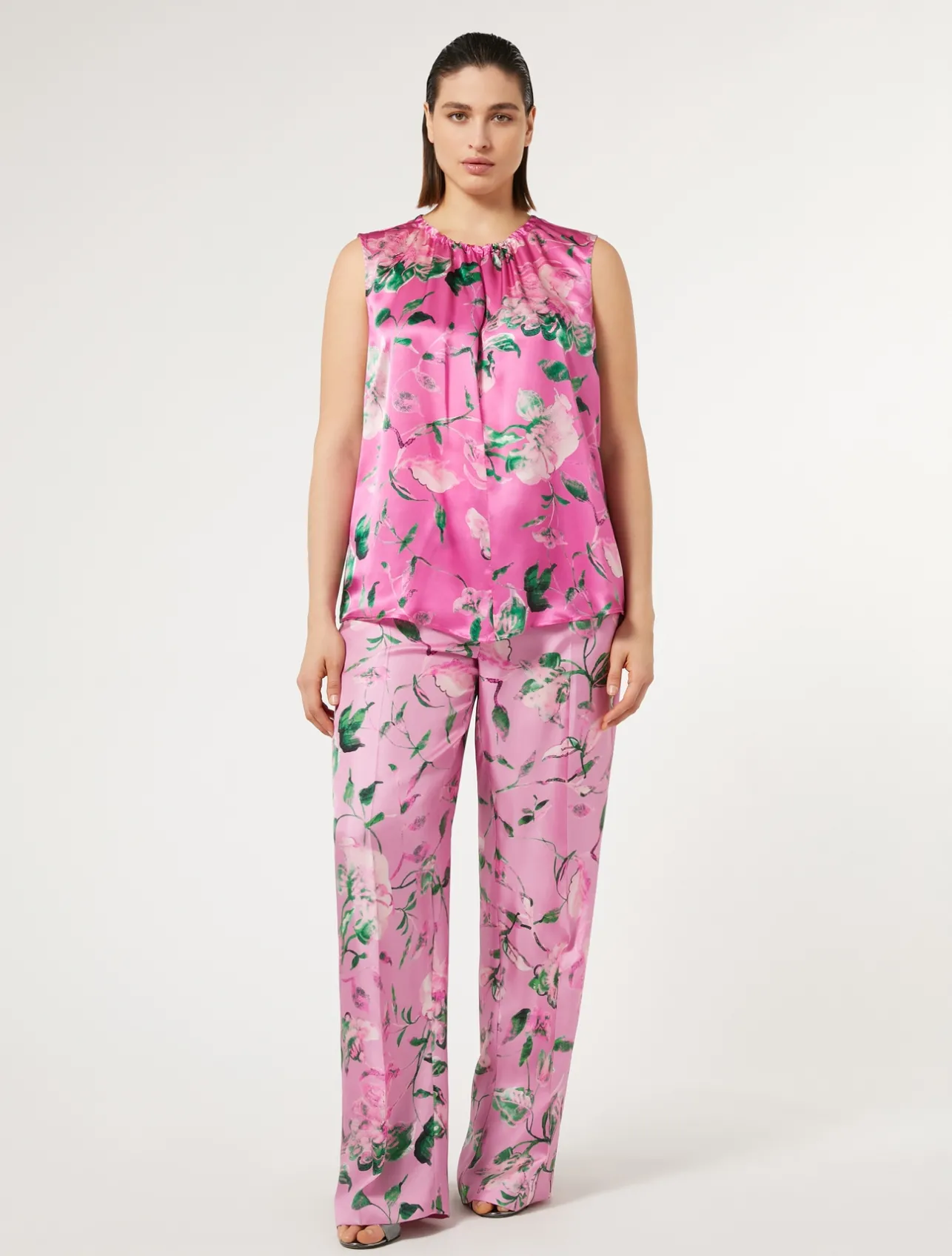 New Marina Rinaldi Silk twill trousers PINK