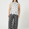 Online Marina Rinaldi Silk twill trousers BLACK